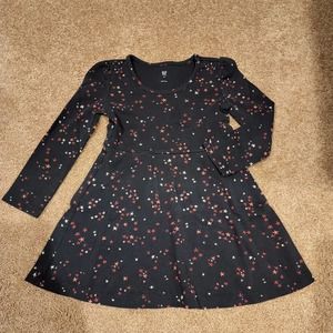 Gap Girls Black Star Print Jersey Dress Sz XS(4)
